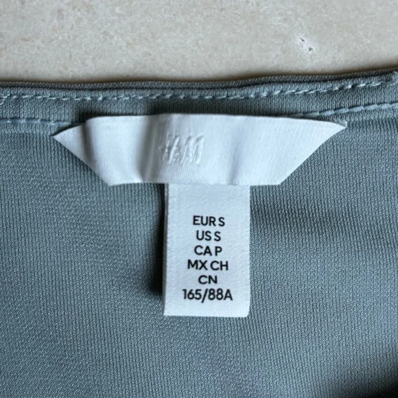 H&M Light Blue-Grey Flounce-Detail Slip Dress - Picture 4 of 11